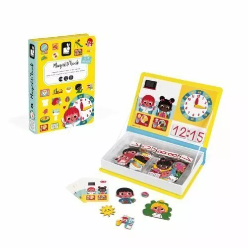 JANOD Magneti' Book Aprender A Tell The Time Nuevo en Caja 3-8 Años Piezas