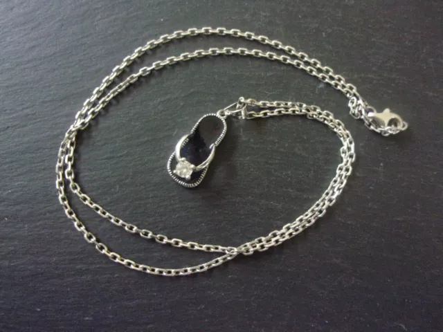 Collier Chaîne Et Pendentif Tong Argent Massif