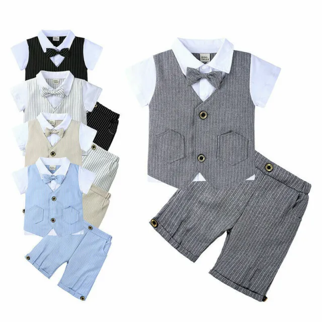 2Pcs Formal Toddler Children Boy Kid Short Suit Wedding Party Outfits size 1-4Y