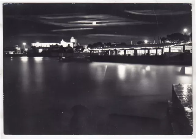 BARI TRANI 52 RISTORANTE C. COLOMBO - NOTTURNO Cartolina FOTOGRAF VIAGGIATA 1963