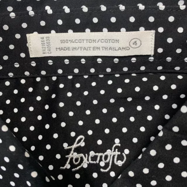 FOXCROFT Shirt Womens Size 4 Button Up Blouse Top Polka Dot Long Sleeve 3