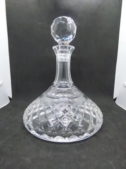 Vintage Cut Glass Ships + Glass Stopper Decanter 27cm Possibly Waterford VGC