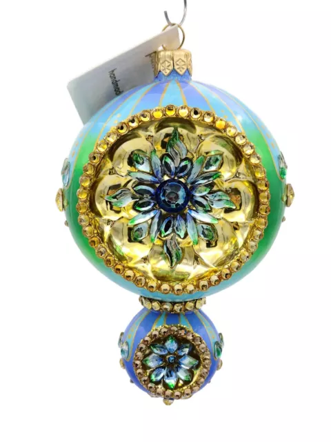 Patricia Breen Briolette Peacock Extraordinaire Orb Reflector Christmas Ornament