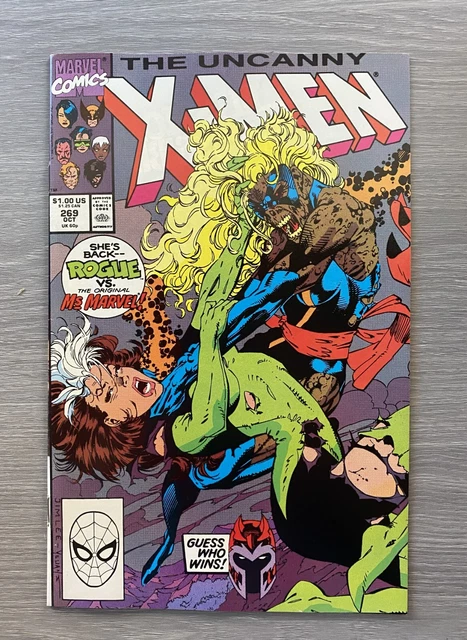 Marvel Comics Uncanny X-Men #269 Copper Age 1990 Jim Lee NM Rogue vs. Ms. Marvel