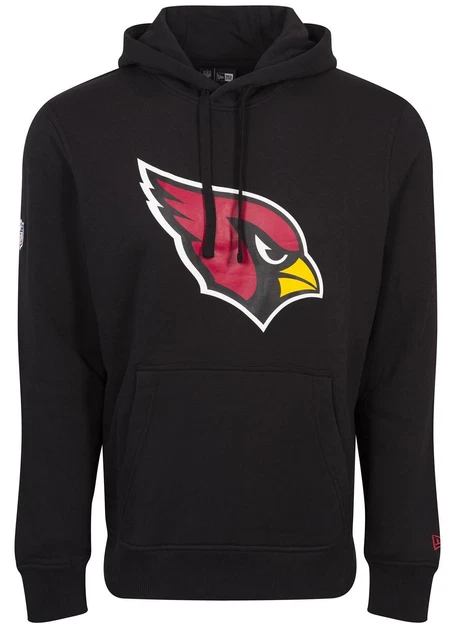 New Era Uomo Felpa con Cappuccio NFL Arizona Cardinals Logo Nero