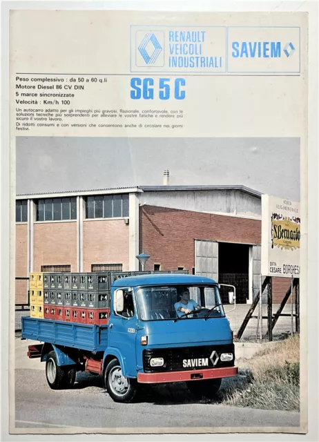 Brochure - Camion Renault Veicoli Industriali - Saviem SG 5 C - Anni '70