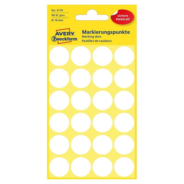 AVERY Zweckform Klebepunkte 3170 weiß Ø 18,0 mm
