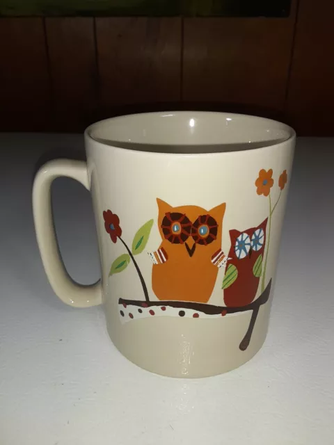 The Old Pottery Company Large Heavy 2 Owls Mug 4.5"- Cream Colored- Please Read