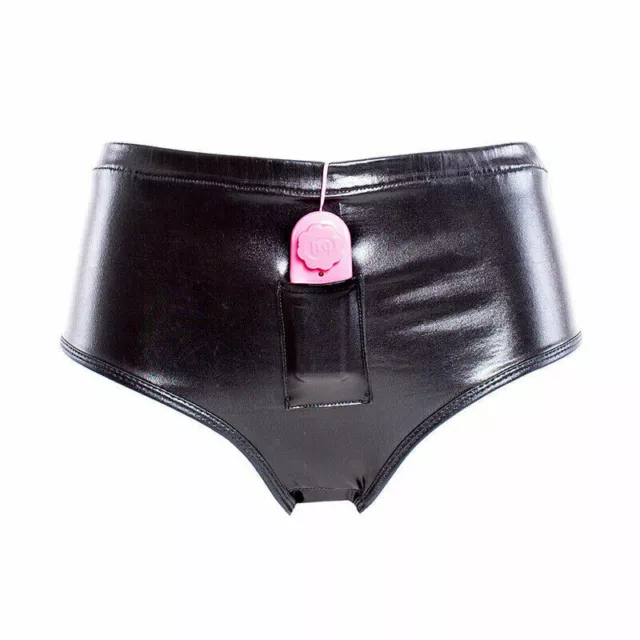 PU Leather Chastity Belt Women Underwear with Plug Stopper Bondage Pants Thong