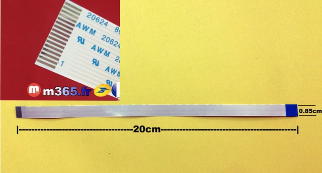 Câble Nappe Universel 10 Pins - 30cm De Long, Largeur 1.1cm, Connecteurs Inversés