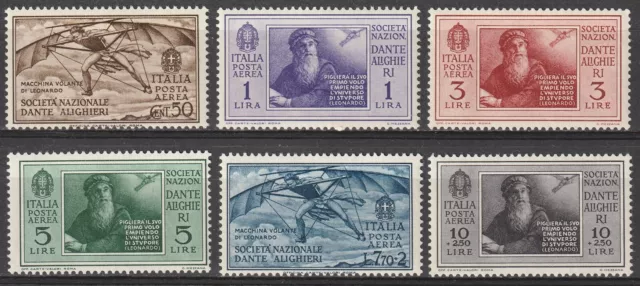 Italia Regno 1932, Pro Società Dante Alighieri, 6 valori  posta aerea nuovi MH*