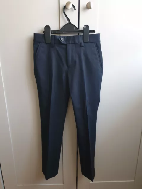 Next Navy Blue Boys Tailored Fit Suit Trousers Size 8 years