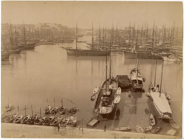 France, Marseille Vintage albumen print. Tirage albuminé 18x28 Circa 1
