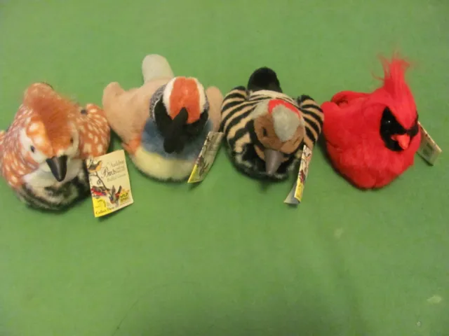 Lot of 4 Wild Republic Audubon Birds Plush Stuffed Animals New with Tags Works!