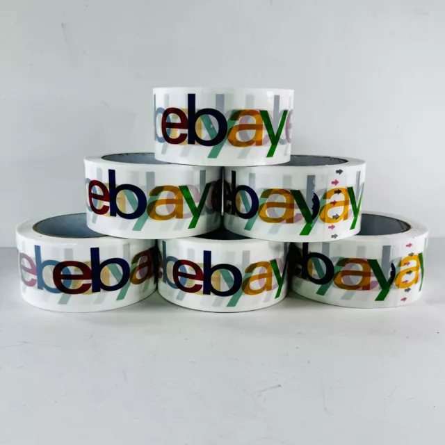 Six (6) Rolls eBay Branded Logo Shipping Tape 75 yards x 2 "