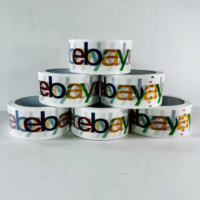 Six (6) Rolls eBay Branded Logo Shipping Tape 75 yards x 2 "
