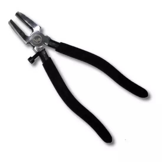 8" Glass Breaker Pliers With Smooth Flat Jaws, Stop Screw, Plastic Coated Handle