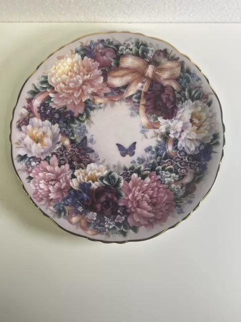 Circle of Love Plate by Lena Liu Bradford Exchange Floral Plate Pink Peonies