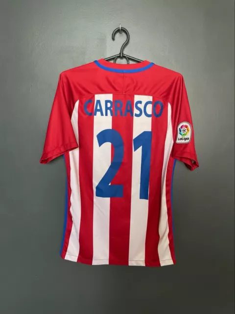 Atletico Madrid 2016/2017 Home Football Shirt #21 Carrasco Nike Jersey Size S