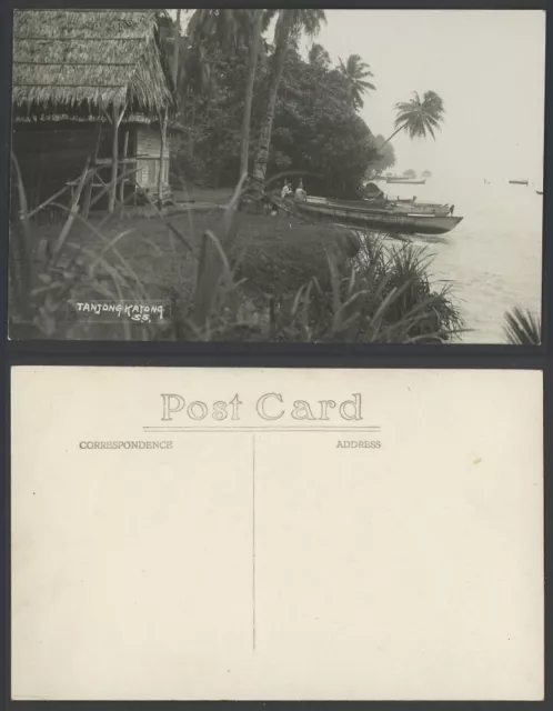 Singapore Old Real Photo Postcard Tanjong Katong S.S. Straits Settlements, Boats