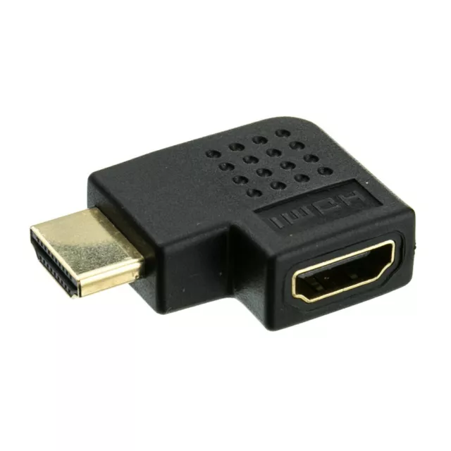 Adaptador de codo horizontal HDMI de alta velocidad 90 grados izquierdo HDMI M a F 30HH-50260