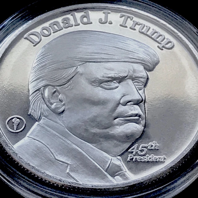 1 oz Silver Donald J Trump 45th President Original .999 Pure Silver Coin MAGA