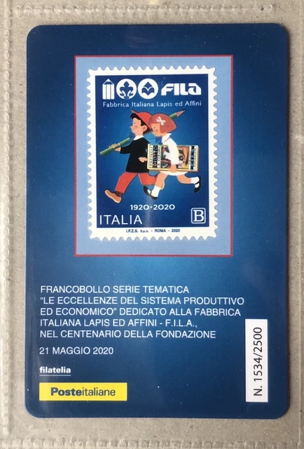 Italy 2020 Row Italian Factory Lapis Affini Philatelic Card Stamp