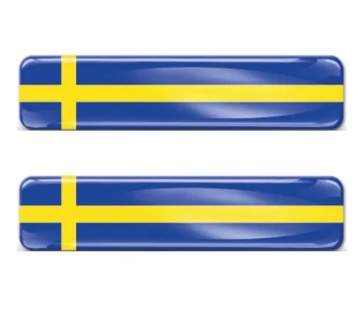 2x 3D Gel Schweden 6cmx1cm Aufkleber Flagge Fahne Sweden Flag Stickers Emblem