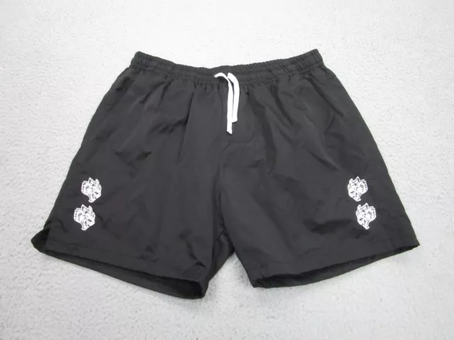 Darc Sport shorts mens L Black Embroidered Logo Wolf Wolves Elastic Waist Gym