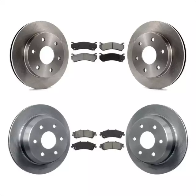 For Chevrolet Silverado 1500 GMC Front Rear Brake Rotors & Semi-Metallic Pad Kit