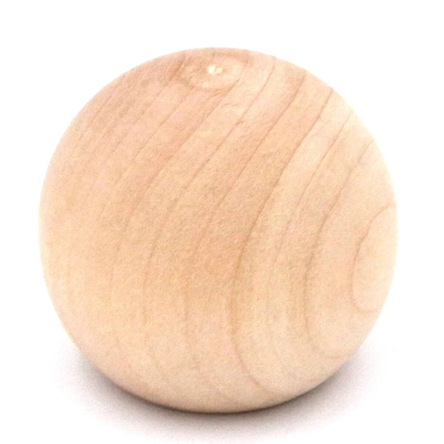 Pair of P180-UW Unfinished Wood  1 1/4" Cabinet Knob Pulls Hickory Woodcraft