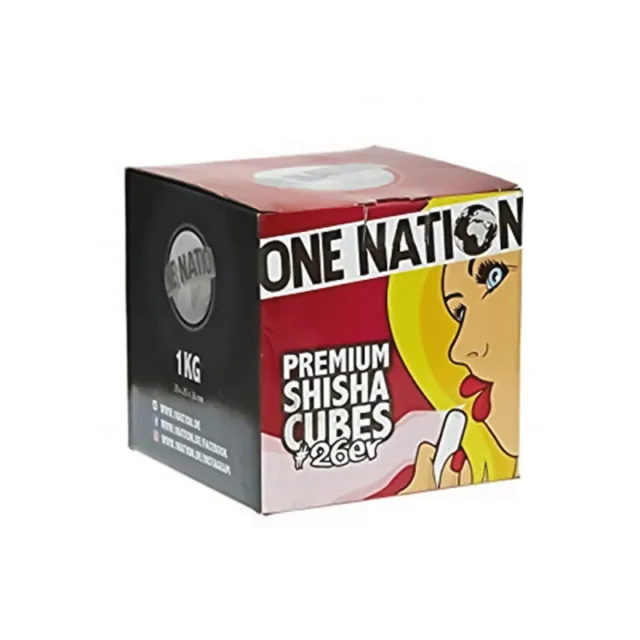 One Nation Kohle 1kg Shisha Naturkohle Kokos Premium Kohle Shishakohle 26 mm
