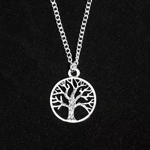 Collana ALBERO DELLA VITA ciondolo Argento con Catena in Acciaio inox Uomo Donna