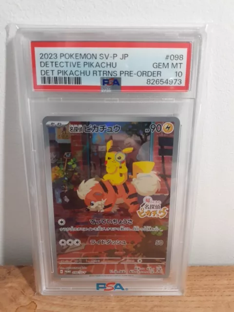 Carte Pokemon Detective Pikachu Returns Promo 098/SV-P PSA 10 GEM MINT Japanese