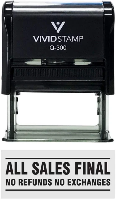 All Sales Final No Refunds No Exchanges Self Inking Rubber Stamp (Black Ink) - L