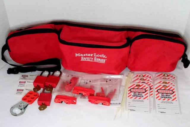 Master Lock Safety Series Pouch Belt Padlocks Circuit Breaker Lockouts Hasp Tags