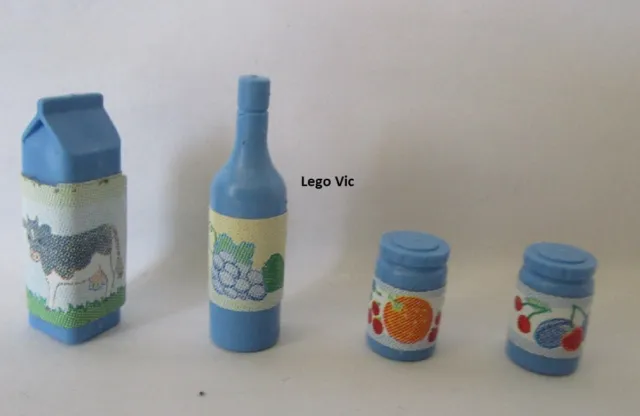 LEGO 33011 Scala Wine Milk Jars Blue Milk Wine Pots Stickers 3243 MOC A76