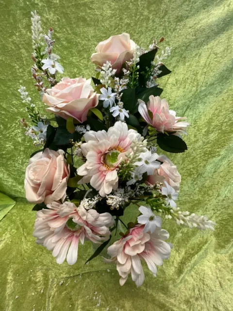 Strauß mit Rosen & Gerbera 45cm Künstlich Seidenblumen Kunstblume Dekoration