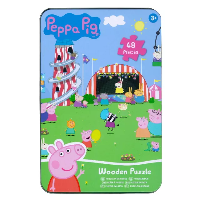48 Pièce Peppa Pig & Amis At The Fairground Bois Puzzle Jouet