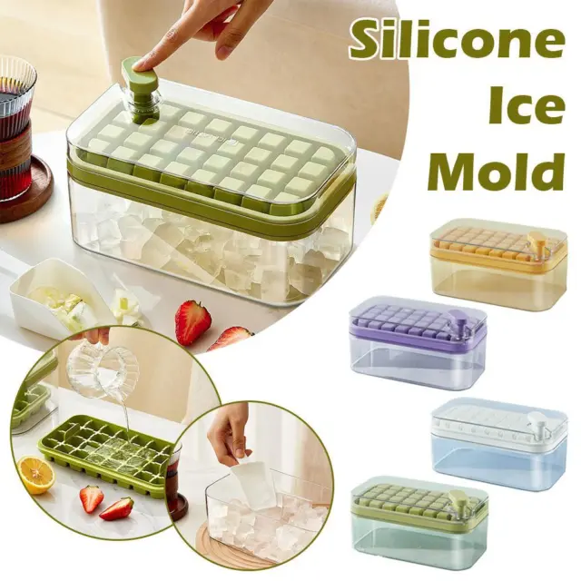 Fabricante de cubitos de hielo molde con tapa cajas de hielo estuche de almacenamiento de moldes bandeja de cubitos de hielo verano