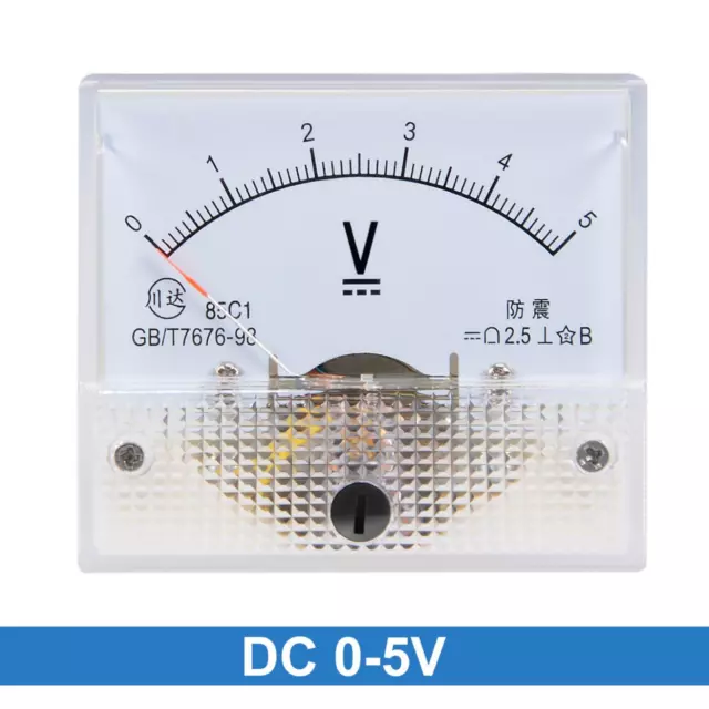 DC 0-5V Analog Panel Voltage Gauge Volt Meter 85C1 2.5% Error 2