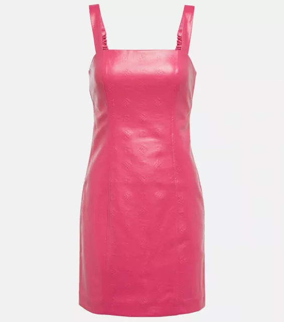 Stylish Party Lambskin Leather Halloween Strap Hot Dress Women Soft Barbie Pink