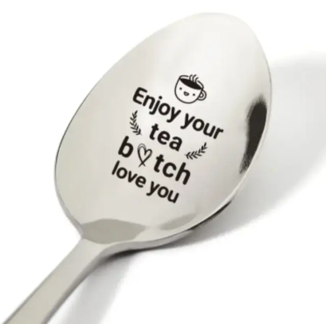 1pc Enjoy Your Tea... Teaspoon - Novelty Fun Friend Relative Work Gift Present