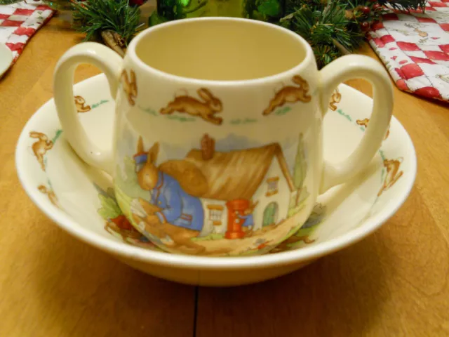 Royal Doulton Bunnykins Childs 2pc Bowl And Cup Set England Bone China
