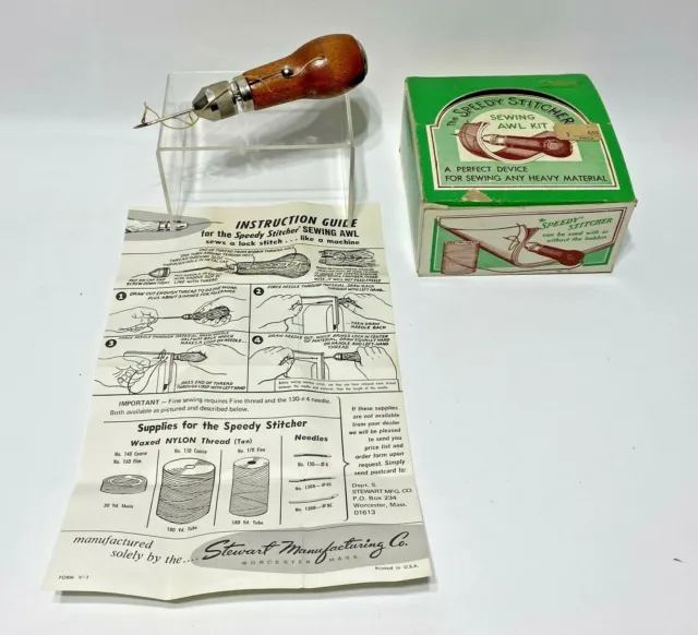 Vintage 'The Speedy Stitcher' Sewing Awl Kit / Used in Original Box.