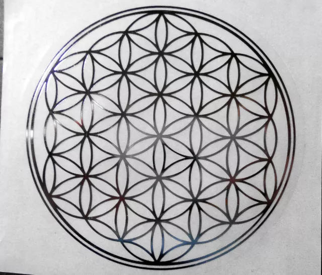 Blume des Lebens in Silber- Aufkleber/ Sticker/ Flower of Life / hl. Geometrie