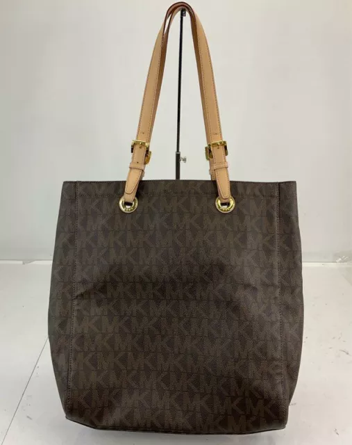 MICHAEL Michael Kors Dark Brown Signature Coated Canvas Tote Handbag