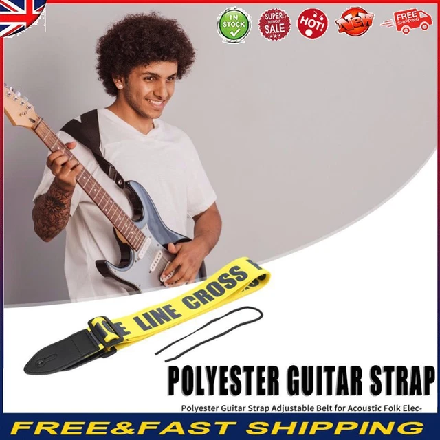 Guitar Strap Belt for Acoustic Electric Guitar Instrument Parts (Yellow) -