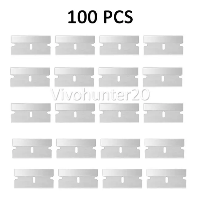 HIGH QUALITY, SINGLE EDGE RAZOR / SCRAPER BLADES x 100 INDUSTRIAL, CRAFT USE. OZ 2