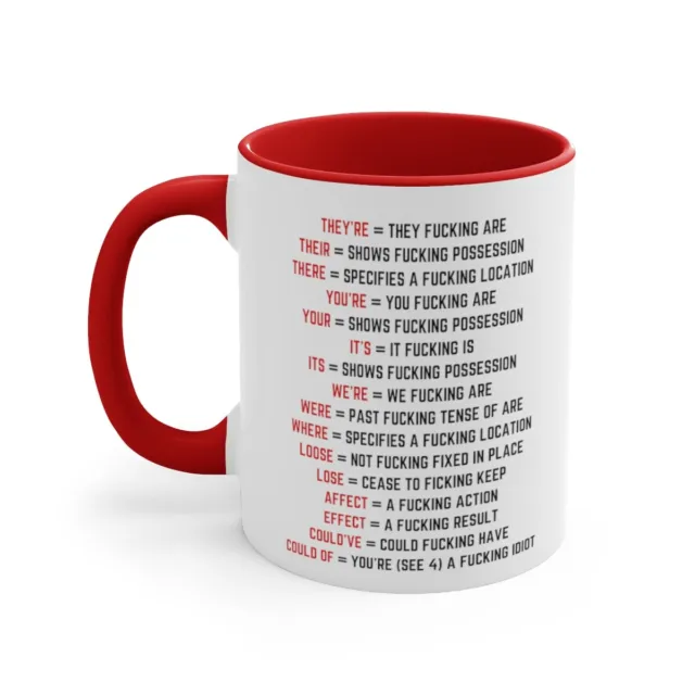 Grammar Expletive Ceramic mug Funny xmas Gift Birthday fathers day Teacher mug